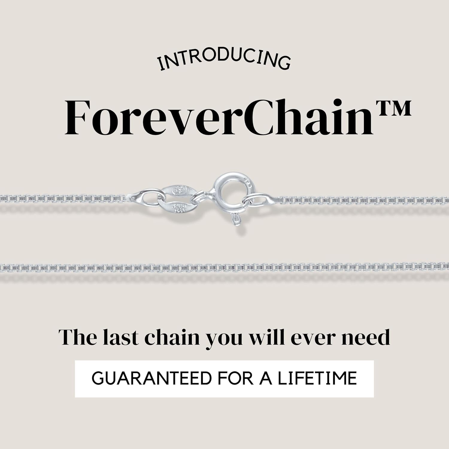 KISPER 925 Sterling Silver Box Chain Necklace for Women